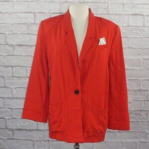 Vintage 80s Red Oversized Boyfriend Blazer